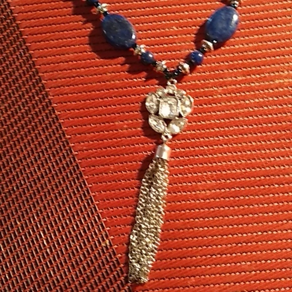 Necklace & Earring, Lapis lazuli w/AAA Grade pearl - Picture 2 of 5